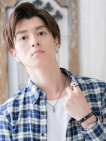 モッズヘア メン 南越谷南口店(mod's hair men)&nbsp;カジュアル七三かき上げダークアッシュ短髪ショート20代30代b1