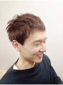 イエローアッシュ【メンズ】大学生!2ブロックマッシュ!