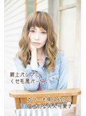 くせ毛風Cカーブパーマで重めバングセミディスタイル＊
