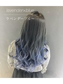 ラベンダー、ブルー、エクステ、グラデーション、ハイライト