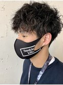 メンズソフトツイストスパイラルパーマ/束感ショート