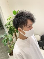 ブレイズ ザ サロン(BLAZE THE SALON)&nbsp;ハーフアップ無造作ゆるツイスト黒髪マッシュ【BLAZE 大庭】