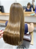 バレイヤージュ髪質改善おさまる透明感白髪染めグレージュ中野