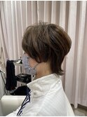 丸みウルフ×カーキーベージュ