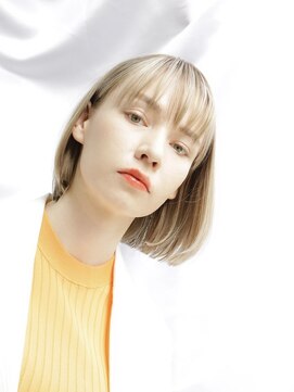 ピークアブー アヴェダ ギンザシックス(PEEK-A-BOO AVEDA GINZASIX) ハイトーンボブブリーチありベージュカラーボブヘア白髪ぼかし