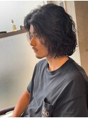 立川波巻きスパイラルパーマセンターパートウルフサーフカール