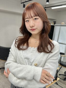 オグジュアリー 表参道(aux.) ロングレイヤー×オレンジブラウン