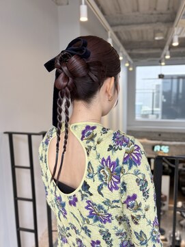 ヌープヘアーアイス(NUUP.hair ici) 大人気!ドレスヘアリボンアレンジ◎カチモリ二次会モテ髪