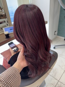 アッシュ 下北沢店(Ash) シークレットハイライトで明るめカシスレッド