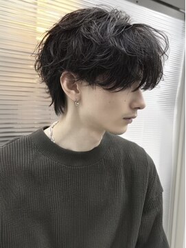 ネハス ナガオカ(nehus.nagaoka) パーマ/サーフカール/スパイキーショート/ブルーブラック