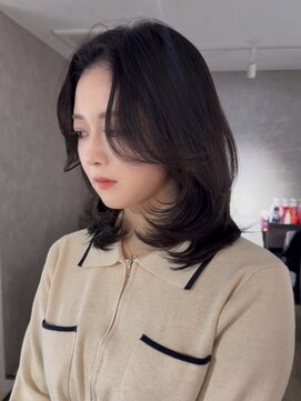 エトワ 中央店(etoi) 大分ミディアムボブレイヤー軽め韓国レイヤーくびれスタイル