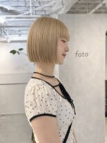 フォト 新宿三丁目(foto)&nbsp;小顔黒髪オリーブグレーココアベージュボブ髪質改善ブリーチ新宿