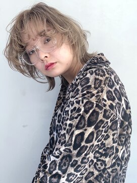 アルバム 銀座(ALBUM GINZA) ナチュラルウルフ_毛先パーマことりベージュ_66829