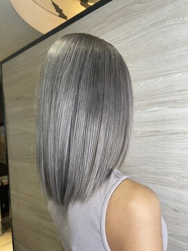 ヘアメイク フォックス 錦店(hair make FOX) ホワイトアッシュ×ミディアムストレート
