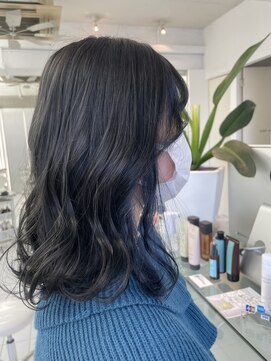 ルートエイチ 市川(Root H) グレージュカラーボブウルフ黒髪ココアベージュ【市川】