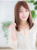 綾瀬/髪質改善/ミルクティーピンク☆艶感タイトストレートf