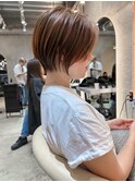 斜めバングデザインカラーシルキーベージュ【錦糸町/ショート】