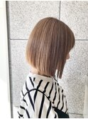 脱白髪染め/暗染からのハイトーンミニボブ