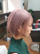 ヘアメイク ハプロック(hair make Huprok) ホワイトピンク×ショートボブ