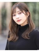 くびレイヤー美髪ケアカラーエアリーロングピンクブラウン