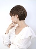 愛されショートボブ艶髪くびレイヤーエモージュピンクベージュ