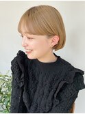 デザインカラーレイヤーカットウェットヘア夏オリーブベージュ
