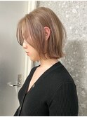 ハイトーンレイヤーボブミディアムレイヤーショートウルフボブ