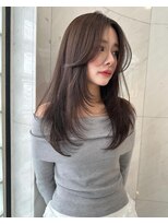 サイン 渋谷(SIGN)&nbsp;韓国ヘアーハッシュカットレイヤーカットグレージュブリーチ無し