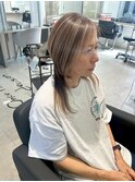 ハイライトカラーミルクティーベージュレイヤーカット