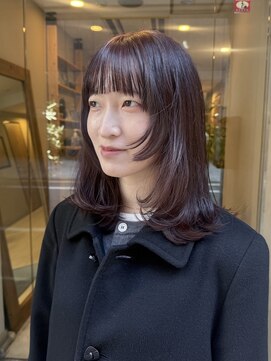 ロニカ 銀座(LOuNICA) 顔周りレイヤー/暖色カラー/髪質改善/ミディアムレイヤー