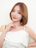 ラフィス ヘアー グランド 金山店(La fith hair grand) 【La fith】切りっぱなしボブ×センターパート×ダブルカラー