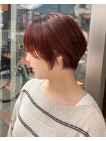 g r a i n canvas. 川崎/ショート/ボブ/髪質改善【グレイン】【5月1日~(予定)】 シンプルショート オレンジカラー 窪田