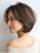 Heart's美人設計と白髪ぼかし専門店 青山表参道店 脱白髪染め/ショートヘア【ハーツ】&nbsp;白髪ぼかし脱白髪染め似合わせショートボブ40代50代60代