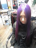 ミミック (mimic) パープルロングヘアー、センターパート姫スタイル♪