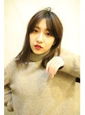 赤リップ　センターパートロブ
