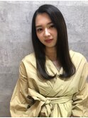 簡単スタイリング、艶ワンカールロング