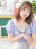 バレイヤージュｘシースルーバングこなれヘア川口