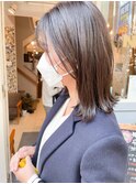 切りっぱなしミディアム★艶マロンベージュ