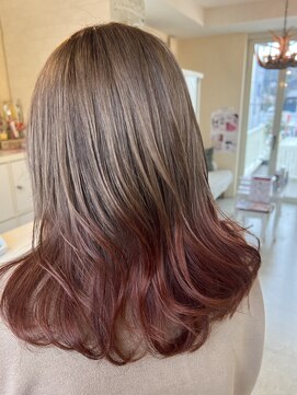 ゼロ(ZERO) beige brown×orange red