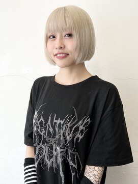 ココ 原宿(KOKO) 黒髪小顔クラゲヘアーオリーブグレーココアベージュボブ