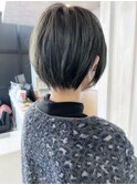 福山市 人気 小顔補正立体カット caary前下りショートボブ