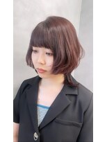 ファイブバイジエクト 堀江(FIVE by The Ect)&nbsp;ウルフカット　ピンクブラウン　重め前髪　ウルフヘア