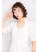 薄めバング 顔まわりレイヤー ボブスタイル
