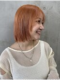 オレンジカラー　顔まわりカット