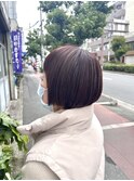 ショートヘアーのピンクカラー