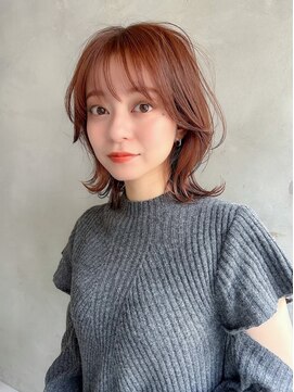 マイティ バイ エイチ(mighty by H) 【mighty】大人かわいいシースルーバングxレッドブラウン