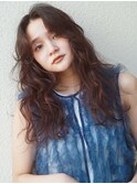 デザインカラーレイヤーカットウェットヘア夏オリーブベージュ 