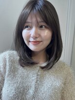 黒髪 ボブルフ ネビージュ 小顔 ワンレン
