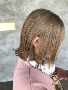 マルフェ 天王寺(marfe) 明るめナチュラルベージュ外はねボブ#透明感カラー/髪質改善