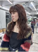 ロングレイヤーニュアンスパーマシースルーバング